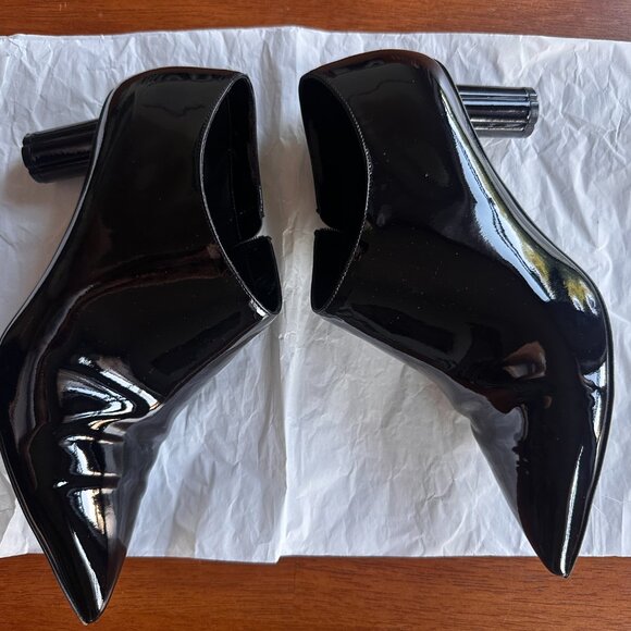 Ferragamo Black Patent Leather Ankle Booties - Picture 6 of 11